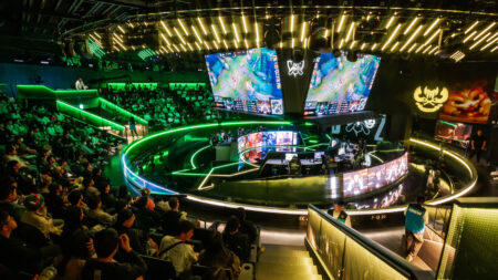 SEOUL, SOUTH KOREA - OCTOBER 14: LOUD (L) and GAM Esports compete at the League of Legends World Championship 2023 Play-Ins on October 14, 2023 in Seoul, South Korea.