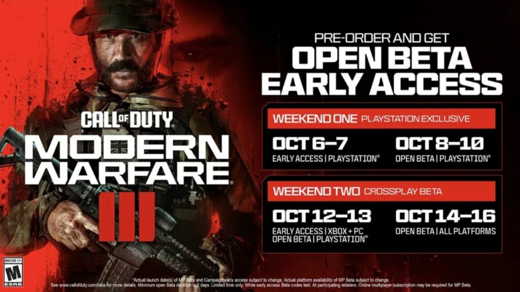 When does Modern Warfare 3 beta pre-load go live on PC and Xbox? Release  dates and times for all regions