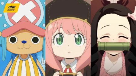 Cute anime characters featured image with Chopper from One Piece, Anya from Spy x Family, and Nezuko from Demon Slayer