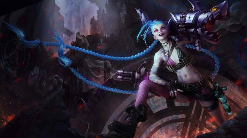 Arte inicial de Jinx de League of Legends