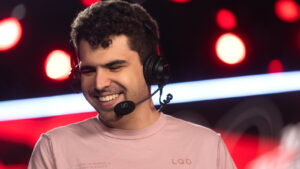 Analyst Gabriel "Bwipo" Rau speaks during week 4 of the 2023 LCS Spring Split at the Riot Games Arena on February 15, 2023.