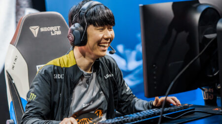 Son "Lehends" Si-woo of Gen.G competes at the League of Legends World Championship Groups Stage on October 10, 2022 in New York City.