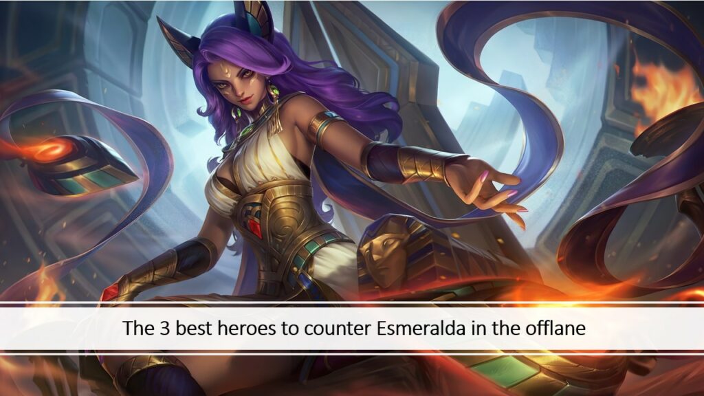 Mobile Legends: fondo de pantalla de Bang Bang Cleopatra Esmeralda con enlace a los mejores contadores de héroes para ella