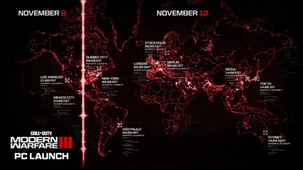 Horarios de lanzamiento del MW3 en todo el mundo