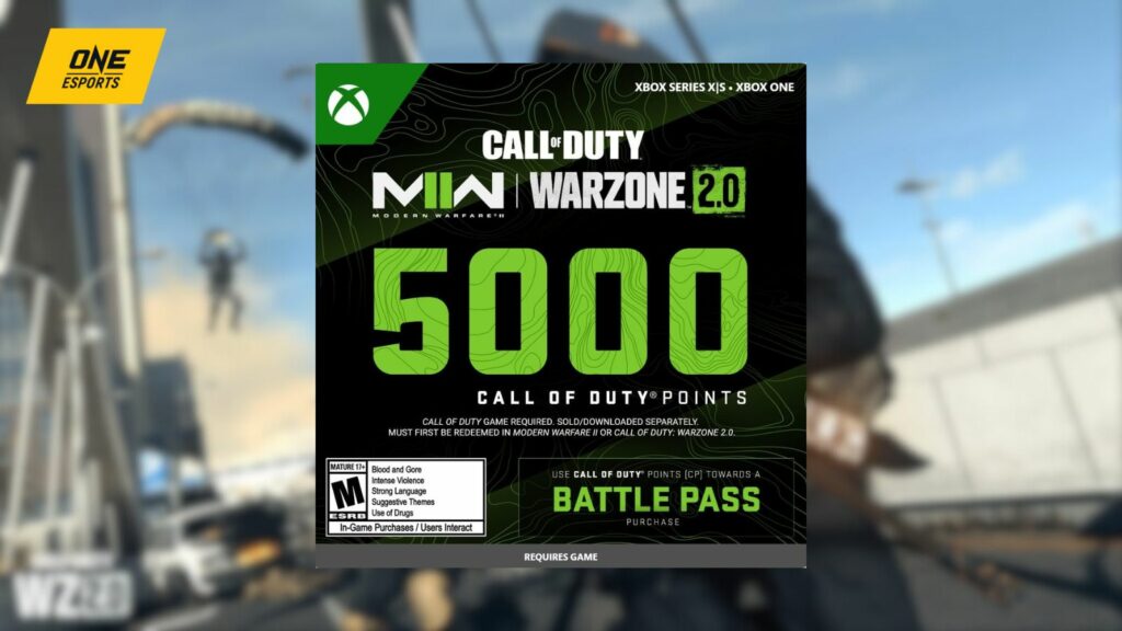 Call of Duty Modern Warfare 2 and Warzone 2 5,000 CoD points gift card