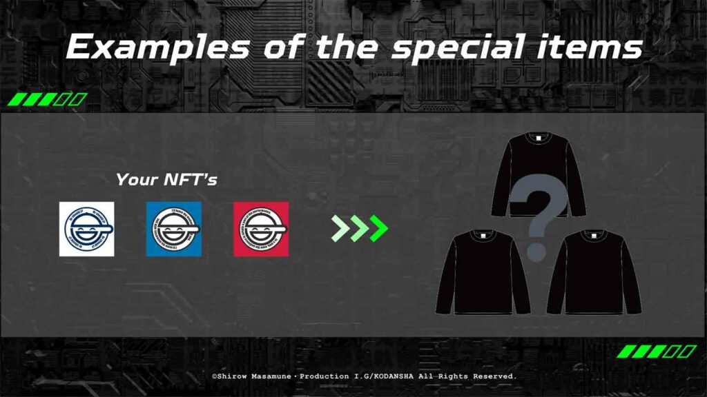 Ghost in the Shell NFT Stand Alone Complex limited edition items