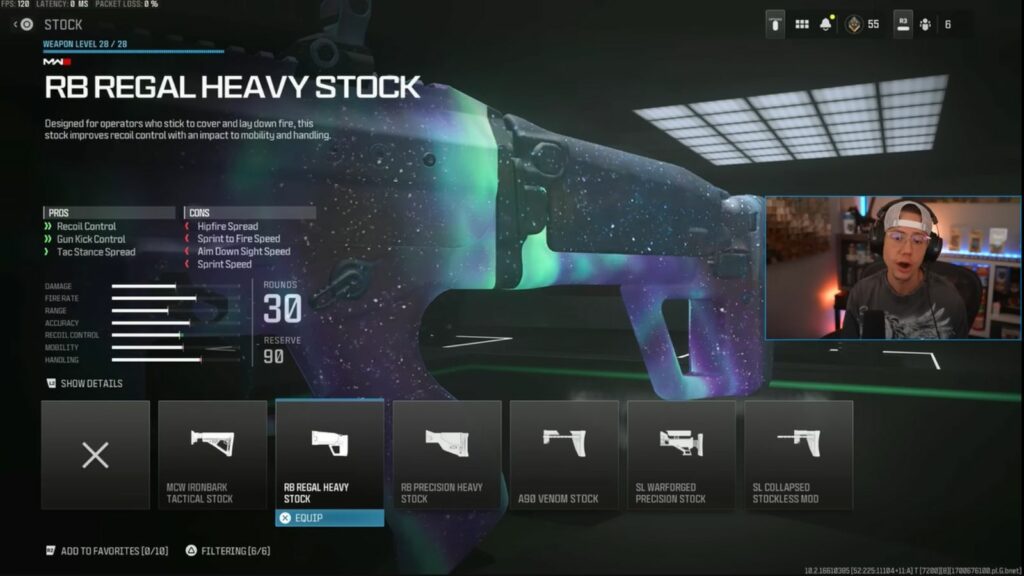 Regal Heavy Stock es uno de los mejores accesorios para la culata, según el experto en Call of Duty WhosImmortal