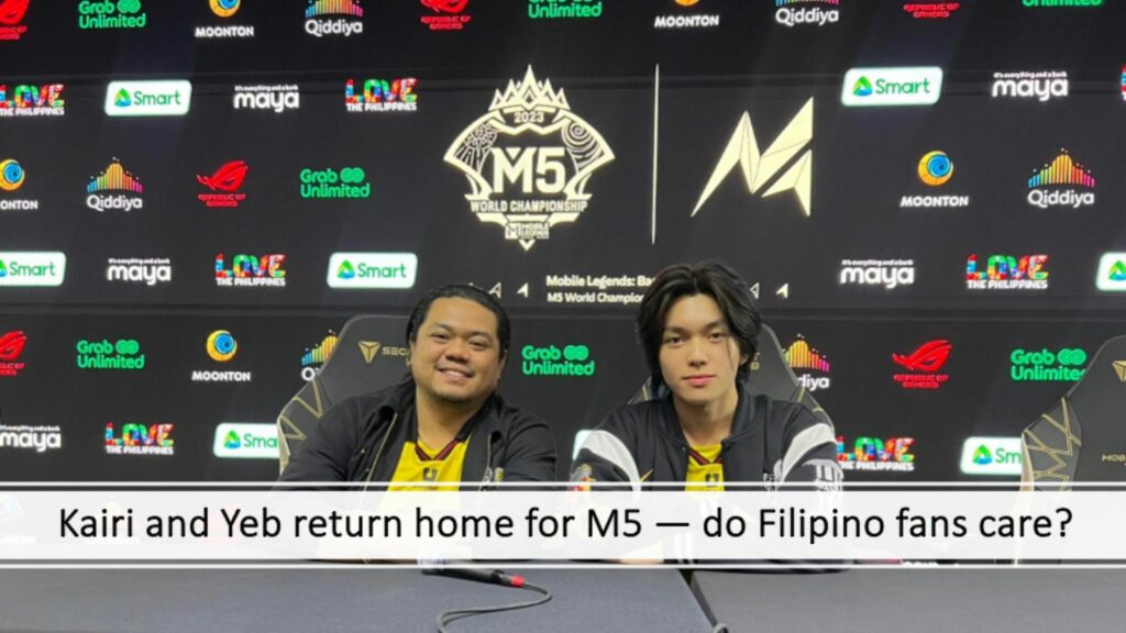 ONIC Esports Kairi "Kairi" Rayosdelsol and Denver "Yeb" Miranda talking about their Filipino fans at the M5 World Championship