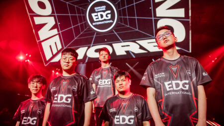 Edward Gaming at VALORANT Champions Los Angeles Group Stage at the Shrine Expo Hall on August 5, 2023 in Los Angeles, California