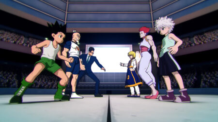 Nen x Impact characters in a screenshot from Bushiroad Games and Eighting's Hunter x Hnuter fighting game