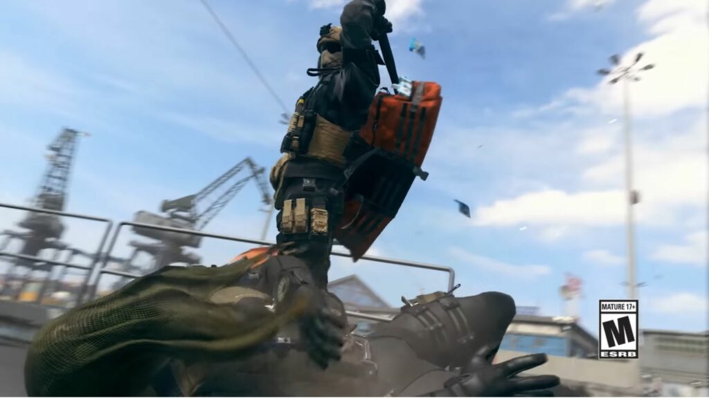 Captura de pantalla de una toma final del tráiler de Call of Duty Modern Warfare 3