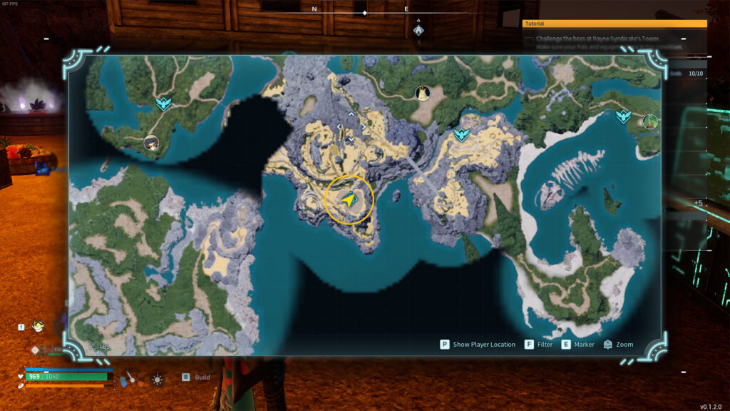 Palworld Cómo cultivar lingotes en una captura de pantalla del área inicial del juego en Palworld