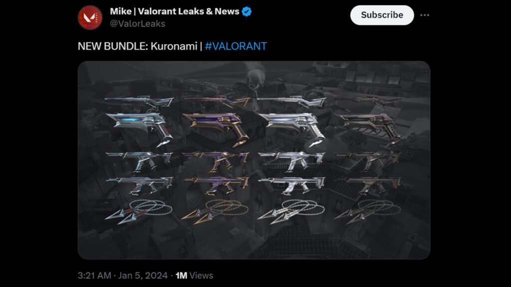 Valorant Kuronami bundle&rsquo;s chained kunai knife will have you 