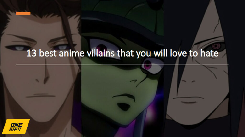 Best anime villains featured image with Sosuke Aizen from Bleach, Meruem from Hunter x Hunter, and Madara Uchiha from Naruto