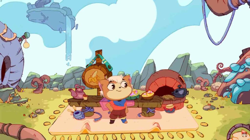 Screenshot of Bandle Tale food stand promotional video
