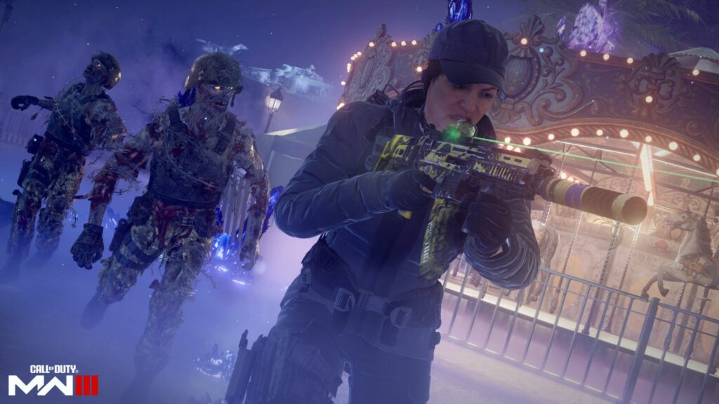 Imagen de MW3 Horde Hunt que muestra a un operador perseguido por zombies