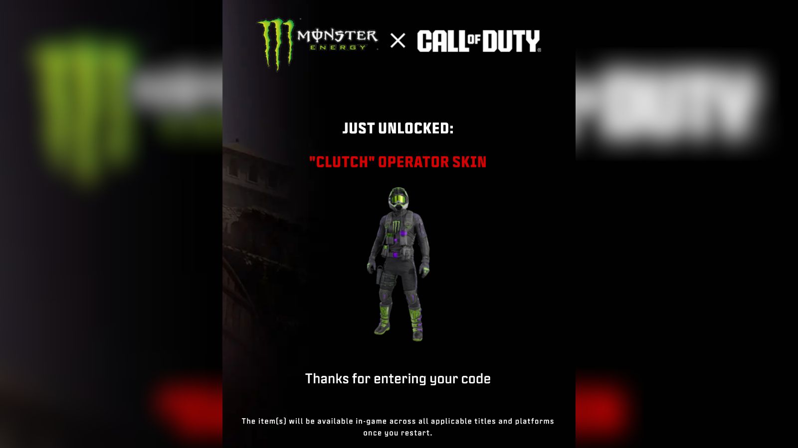 call of duty monster operator skin