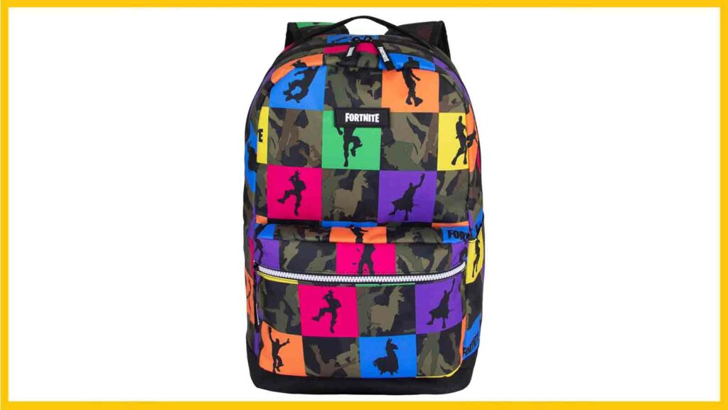 Sac à Dos Fortnite à Cordon De Serrage - Camouflage Noir - Poche Arrière Zippée - Pour école, Sport, Quotidien