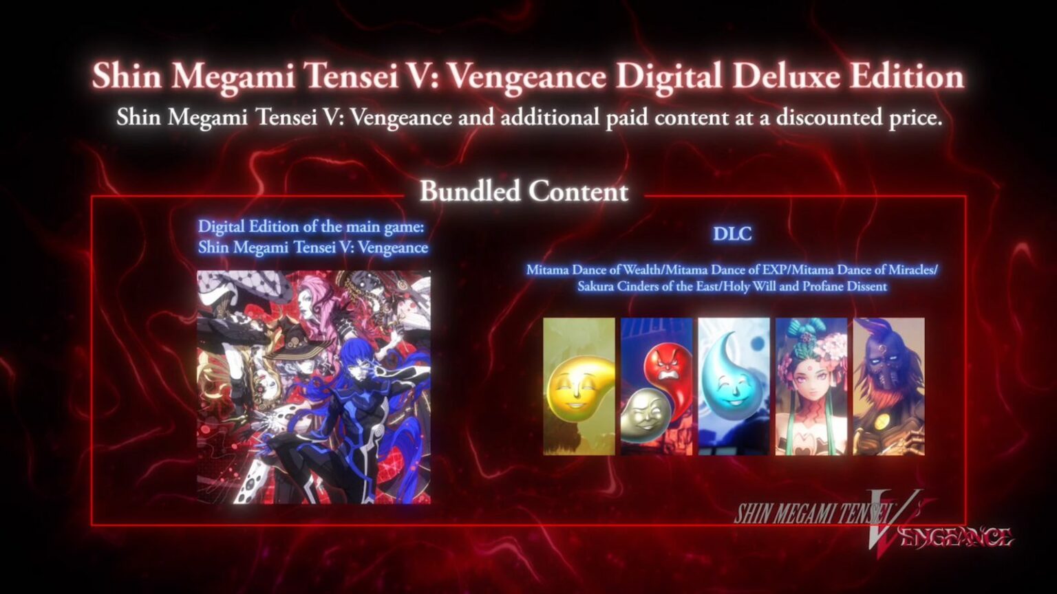 Shin Megami Tensei V Vengeance Preorder Get Sacred Treasure ONE Esports