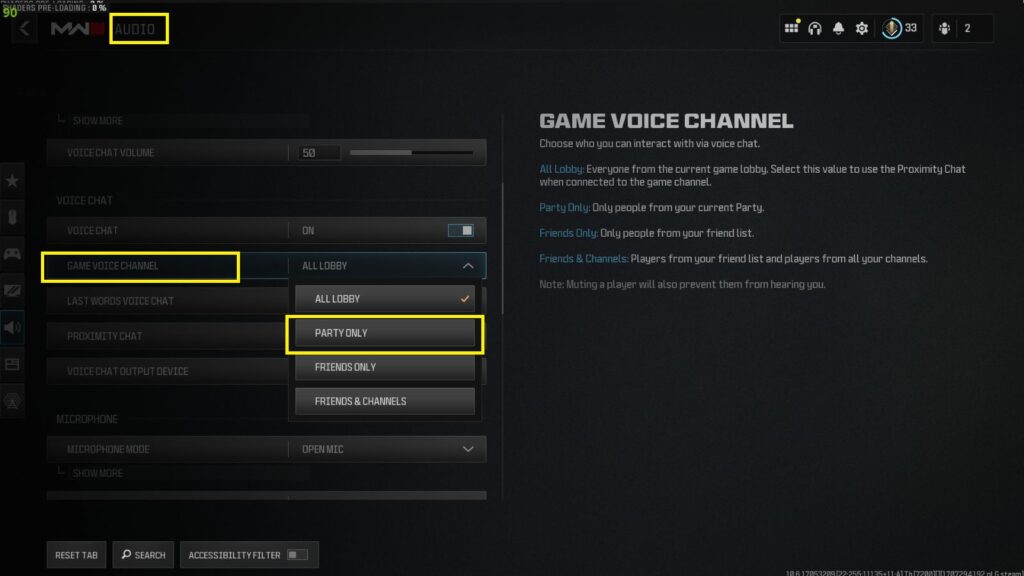 Error no disponible del servicio de voz MW3 canal de voz del juego