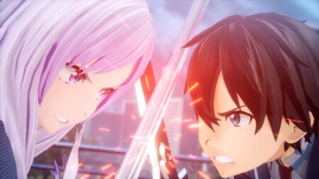 Kirito and Quinella in Sword Art Online Fractured Daydream Story Mode