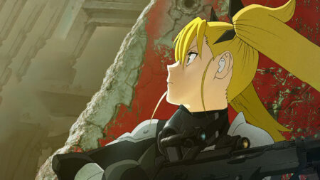 Kaiju no 8 main character Kikoru Shinomiya in the character visual image from the Production I.G's official website