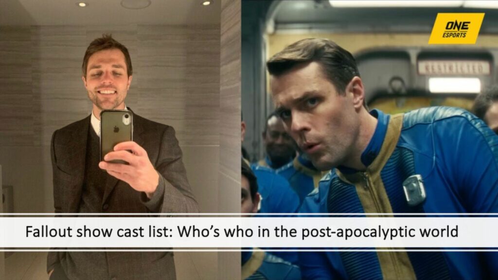 Fallout show cast list: Who's who in the post-apocalyptic ONE Esports article link, with background image featuring actor Dave Register as Chet