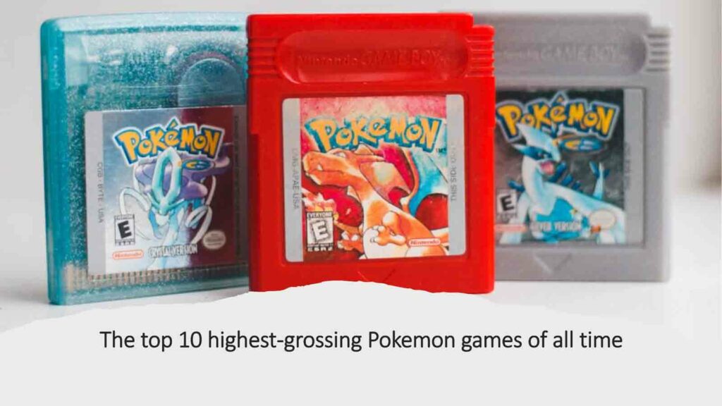 Cartridges Pokemon Crystal, Red, and Silver as featured in the top 10 highest-grossing Pokemon games of all time, a listicle by ONE Esports