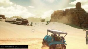 Sand Land game tutorial driving through the desert in Sheriff buggy