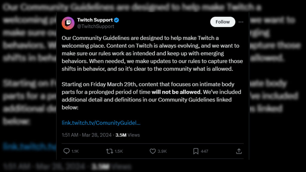 Cambios en los términos de servicio de Twitch revelados a través de X/Twitter