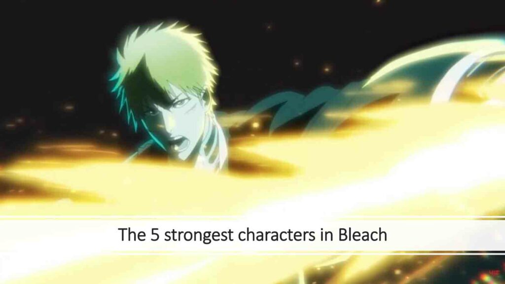 El protagonista de Bleach, Kurosaki Ichigo, de pie bajo una luz dorada en la imagen destacada de ONE Esports para el artículo. "Los 5 personajes más fuertes de Bleach"