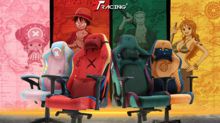 One Piece gaming chairs by TTRacing featuring Chopper, Monkey D. Luffy, Zoro, and Nami