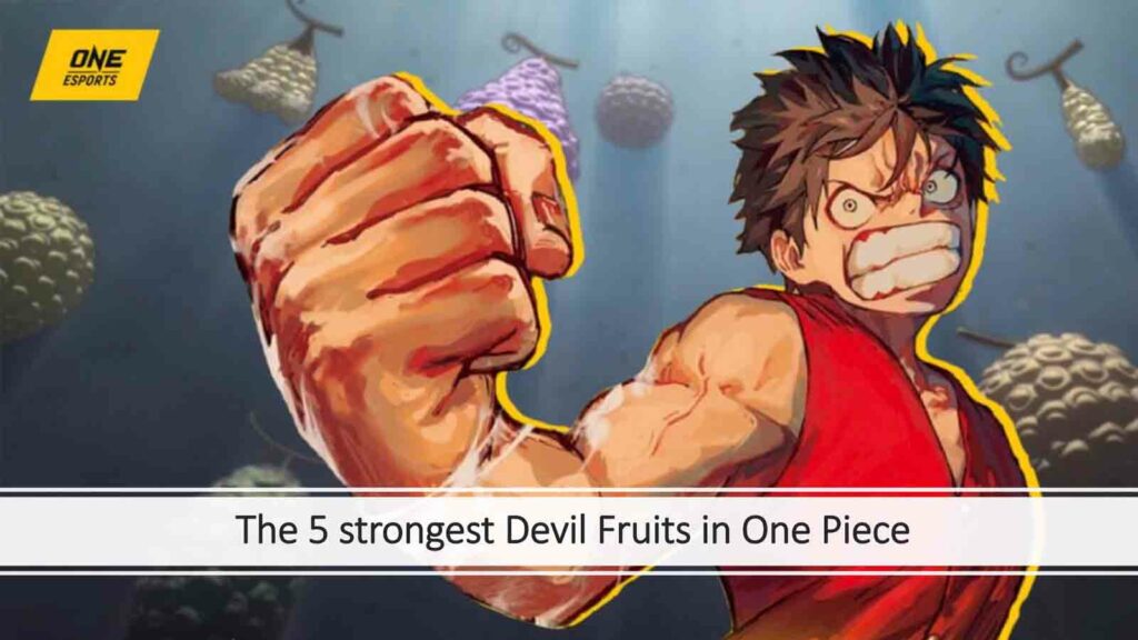 Luffy de One Piece apretando el puño en ONE Esports imagen destacada para el artículo "Las 5 frutas del diablo más poderosas de One Piece"