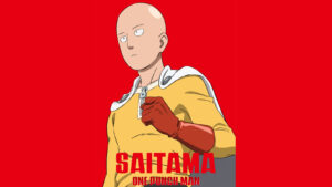 One Punch Man season 3 official poster with the main character Saitama in the center
