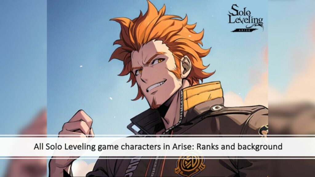 Artículo UNO Esports Todos los personajes del juego Solo Leveling en Arise: rangos y antecedentes con Hunter Yoonho Beak, uno de los personajes del juego, en el fondo