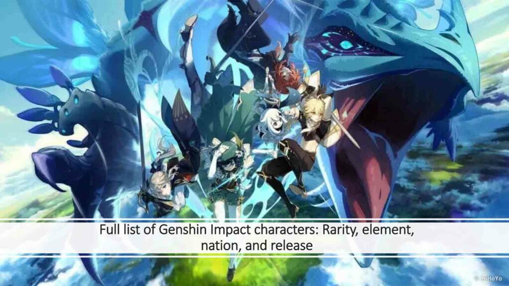 Dvalin with Mondstadt characters key visual in ONE Esports featured image for article "Full list of Genshin Impact characters: Rarity, element, nation, and release"