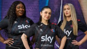 Danielle Udogaranya (Ebonix), Harrie Silver (Harrie) and Shauna Ward (Shauna Games) at the launch of a series of women’s esports tournaments as part of an initiative from Sky Broadband and Guild Esports.