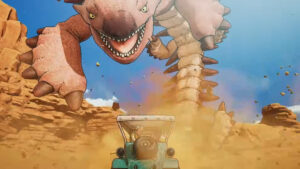 Sand Land escape the Geji Dragon vehicle chase quest