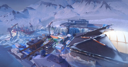 Overview shot of Valorant map Icebox