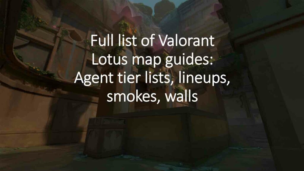 Lista completa de guías de mapas de Valorant Lotus: listas de niveles de agentes, colas, humos, muros