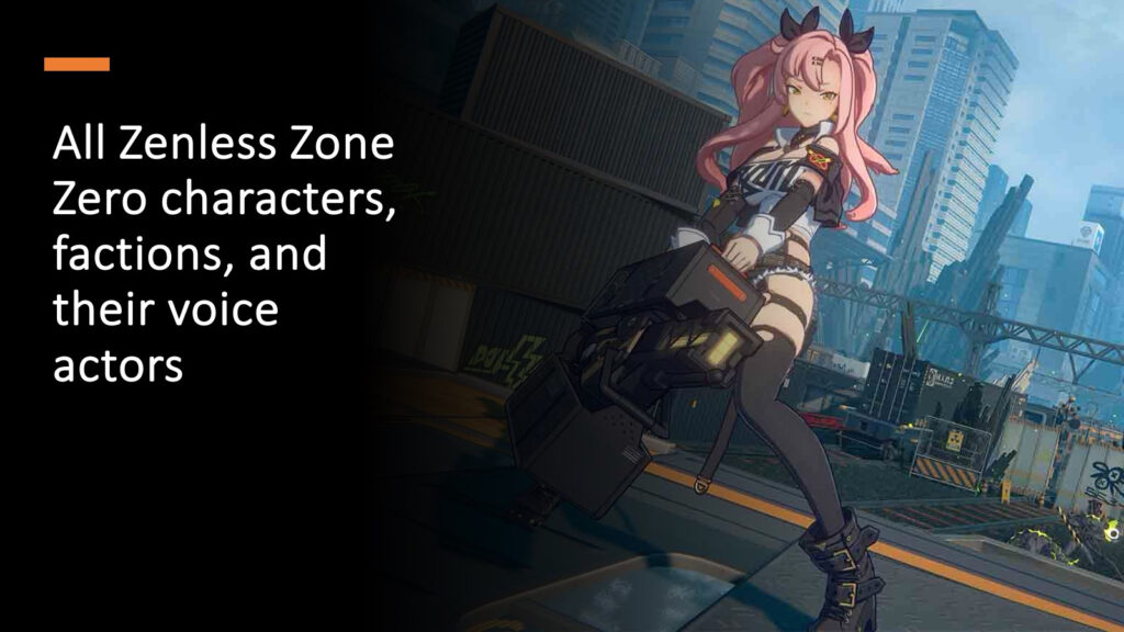 El personaje de Zenless Zone Zero, Nicole Demara, en una imagen personalizada de ONE Esports para el artículo. "Todos los personajes, facciones y sus actores de voz de Zenless Zone Zero."