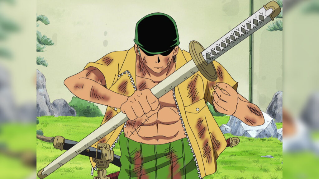 Una de las espadas de One Piece Zoro, con el Wado ichimonji