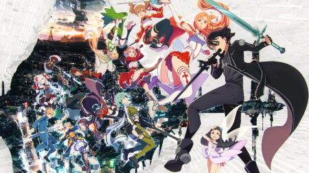 Sword Art Online 10th anniversary illustration featuring major characters in the series, including Kirigaya Kazuto (Kirito), Asuna Yuuki, Silica, Yuuki, Lisbeth, Sinon, Leafa, and more