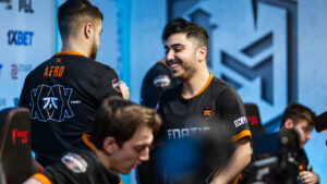 Fnatic's Aurelien "afro" Drapier and Matúš "matys" Šimko congratulating each other at PGL Major Copenhagen 2024