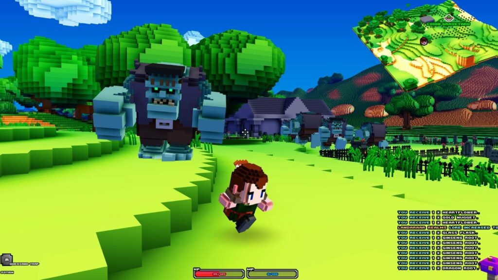 5 jeux comme Minecraft Cube World PC Player fuyant un monstre