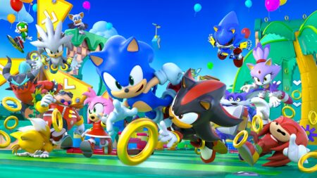 Sonic the Hedgehog game featuring Sonic the Hedgehog and cast