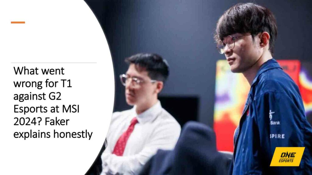 T1 Faker backstage during MSI 2024 quarterfinals in ONE Esports featured image for article "What went wrong for T1 against G2 Esports at MSI 2024? Faker explains honestly"