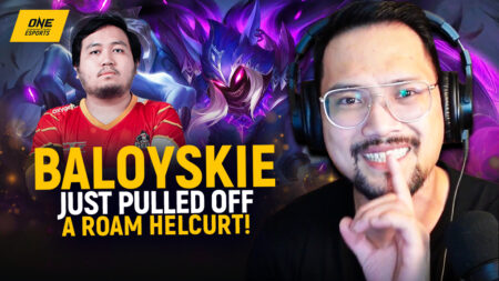 Allen "Baloyskie" Baloy, Mobile Legends assassin hero Helcurt, and Caisam "Wolf" Nopueto in ONE Esports' image for Samsung Weekly Video