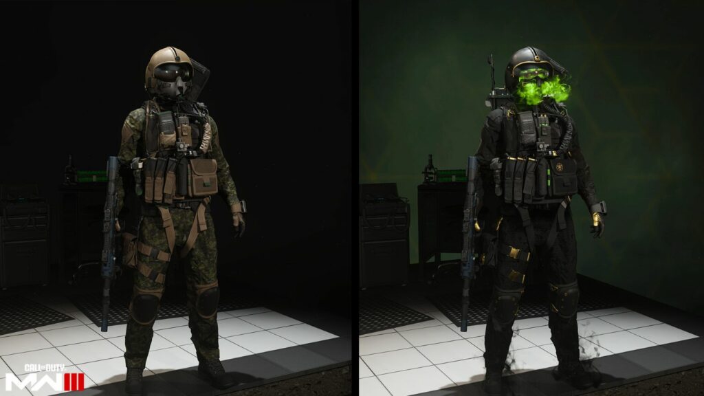 "Chemtrail" skin and its BlackCell variant for operator Jet from Modern Warfare 3 and Warzone Season 4 Battle Pass