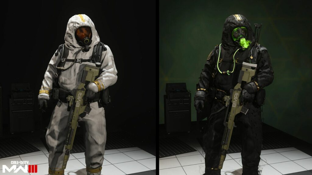 "Detritus" skin and its BlackCell variant for operator Pathfinder from Modern Warfare 3 and Warzone Season 4 Battle Pass